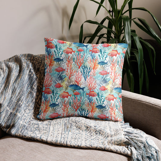 Under the Sea Watercolor Bliss Throw Pillow