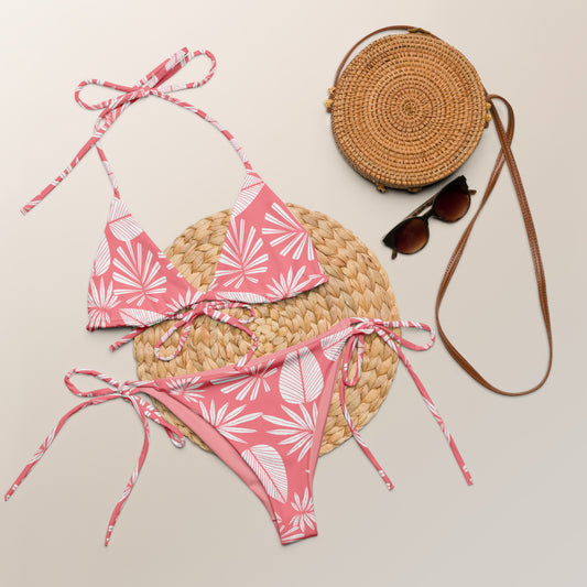 Pink Palms Tropical String Bikini