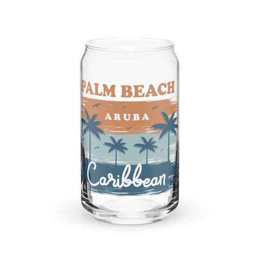 Palm Beach Aruba Caribbean Can-Shaped Glass