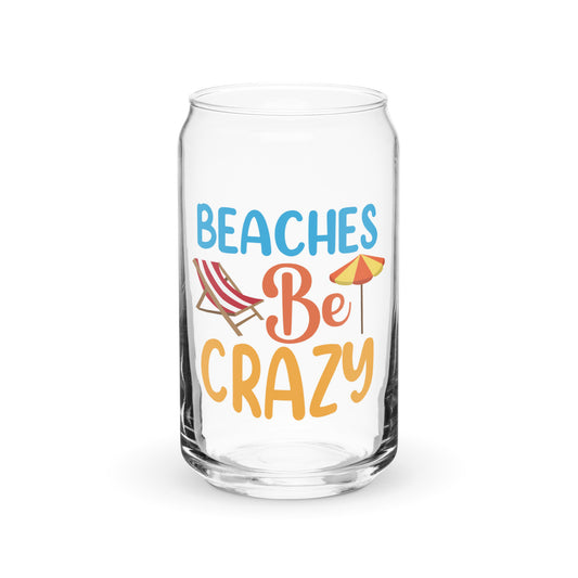 Beaches Be Crazy Can-Shaped Glass