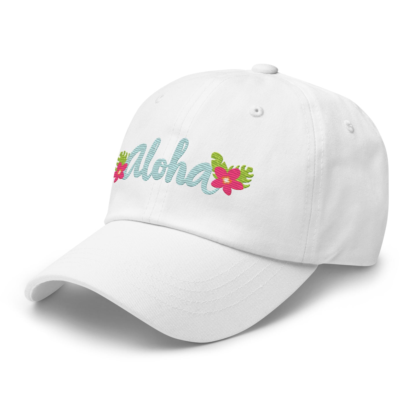 Aloha Vibes: Tropical Flower Embroidered Dad Hat