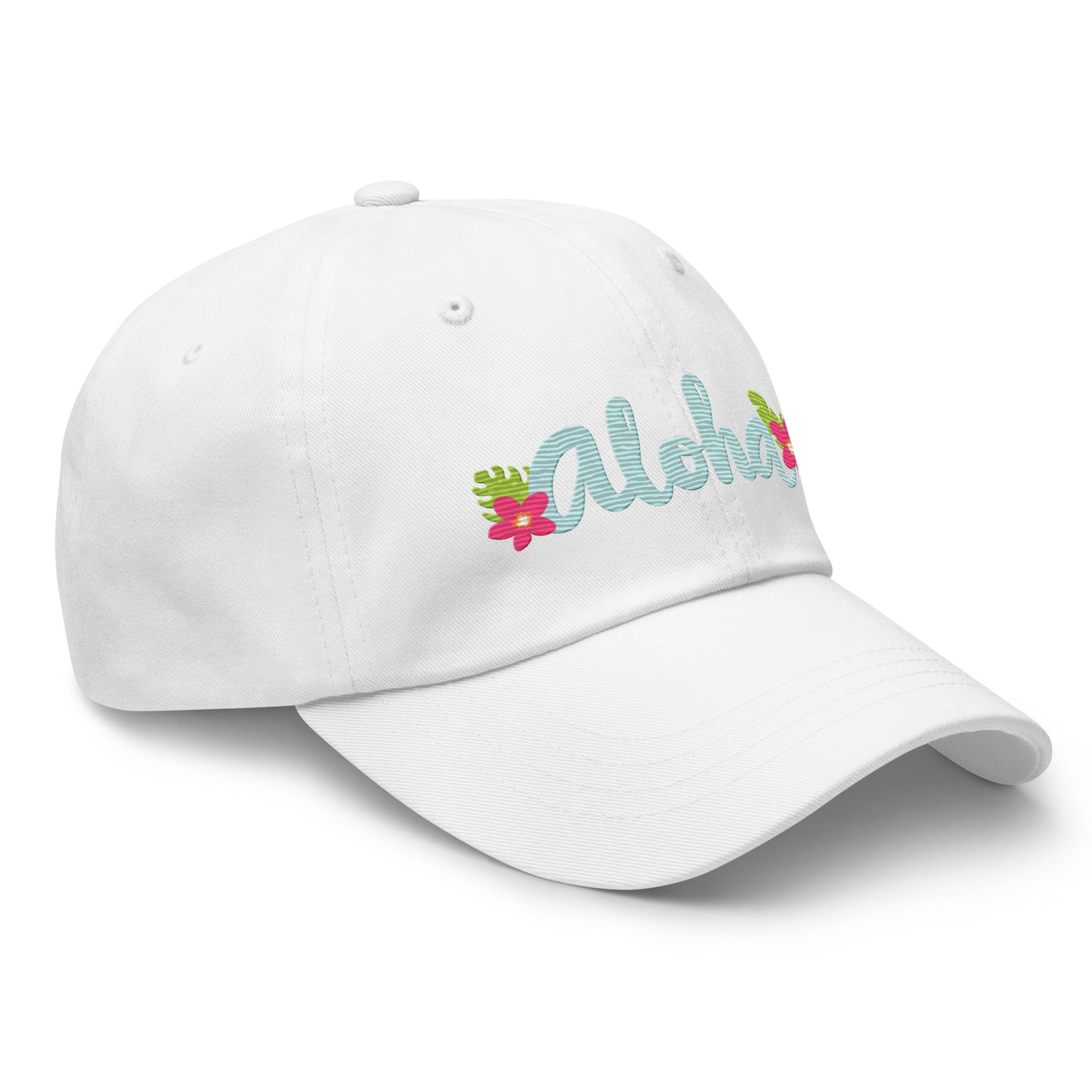 Aloha Vibes: Tropical Flower Embroidered Dad Hat