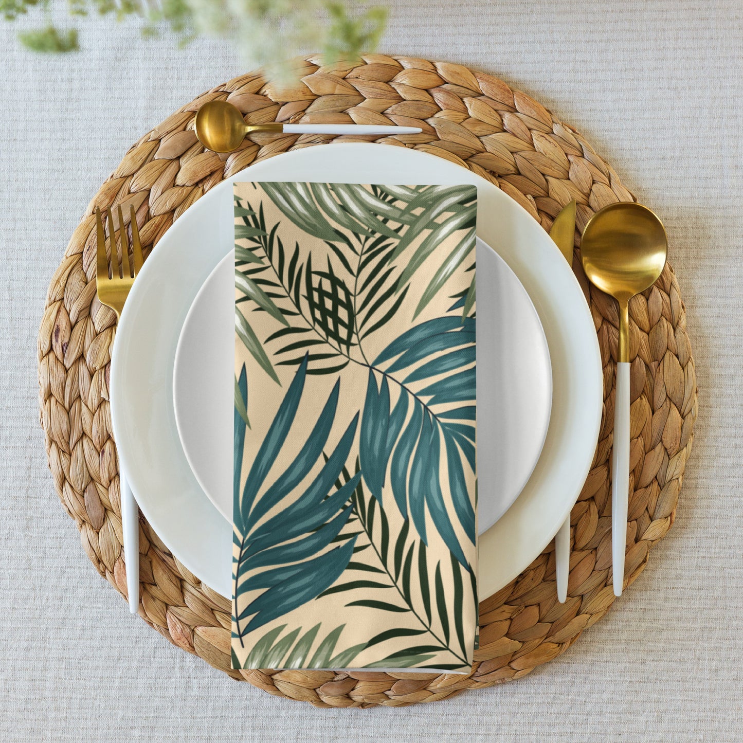 Tropical Palm Leaves Cloth Napkins - Set of 4