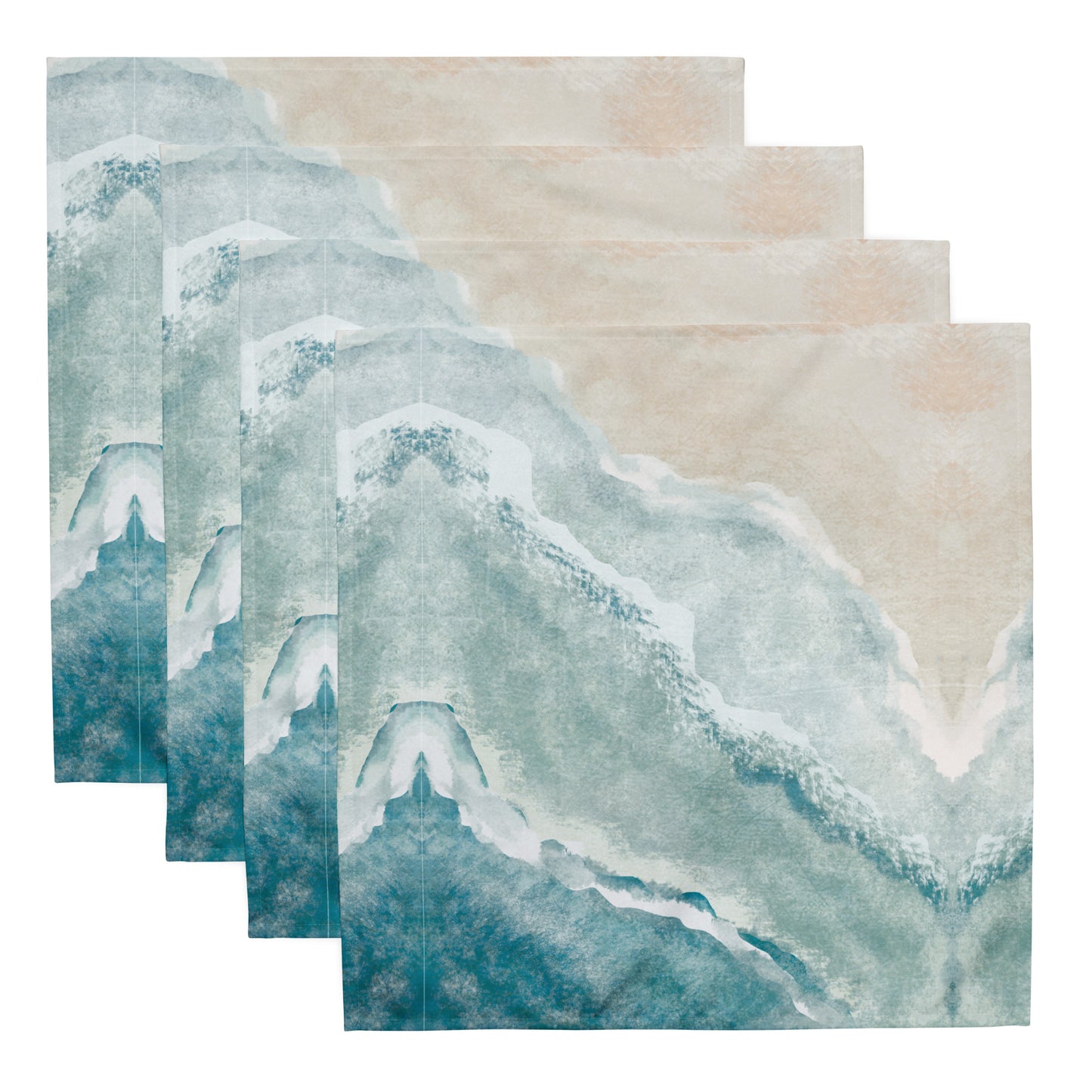 Beachfront Watercolor Cloth Napkins - Set of 4