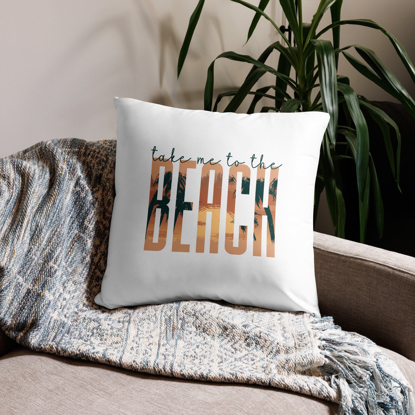 Take Me to the Beach Throw Pillow