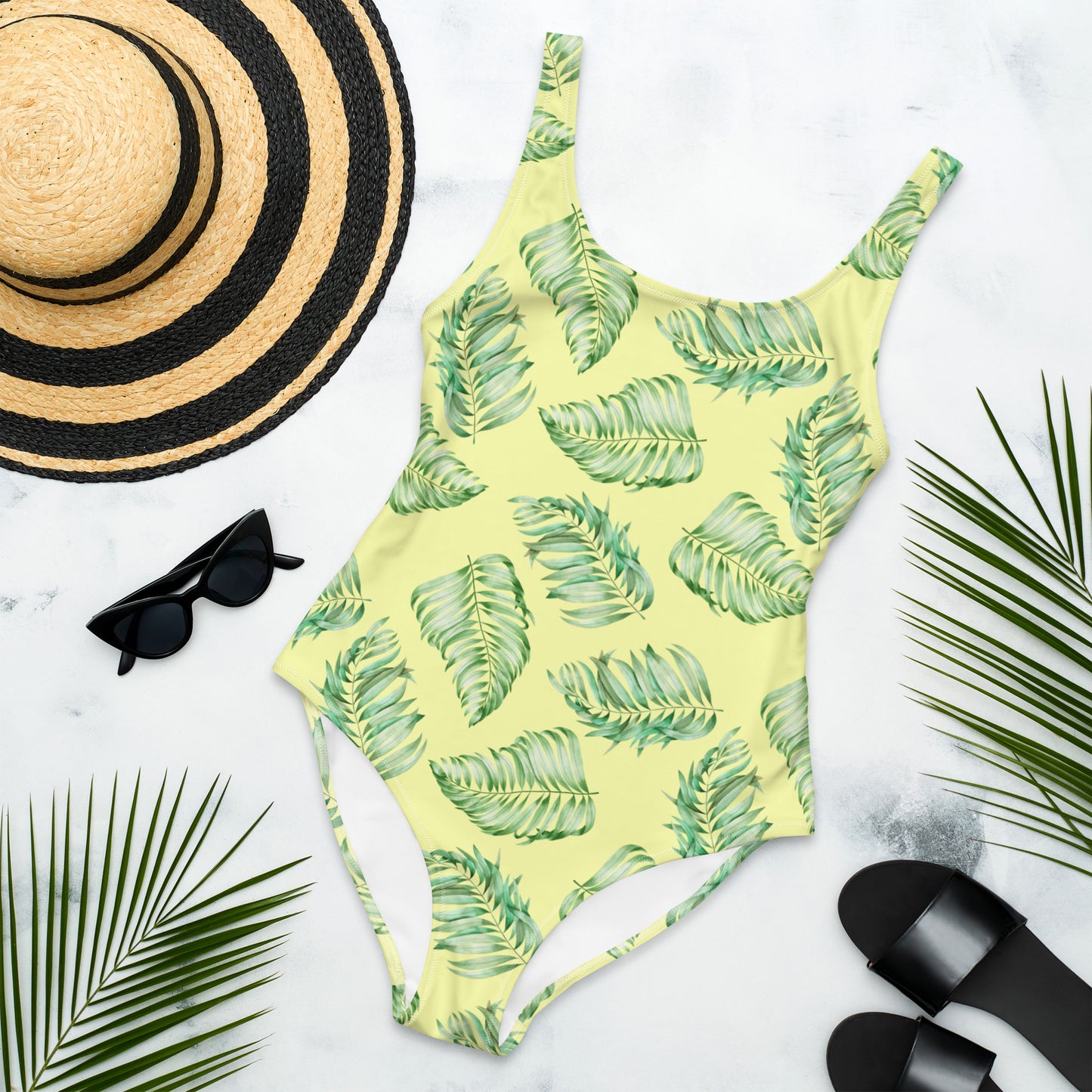 Sunny Palm Breeze One-Piece Swimsuit