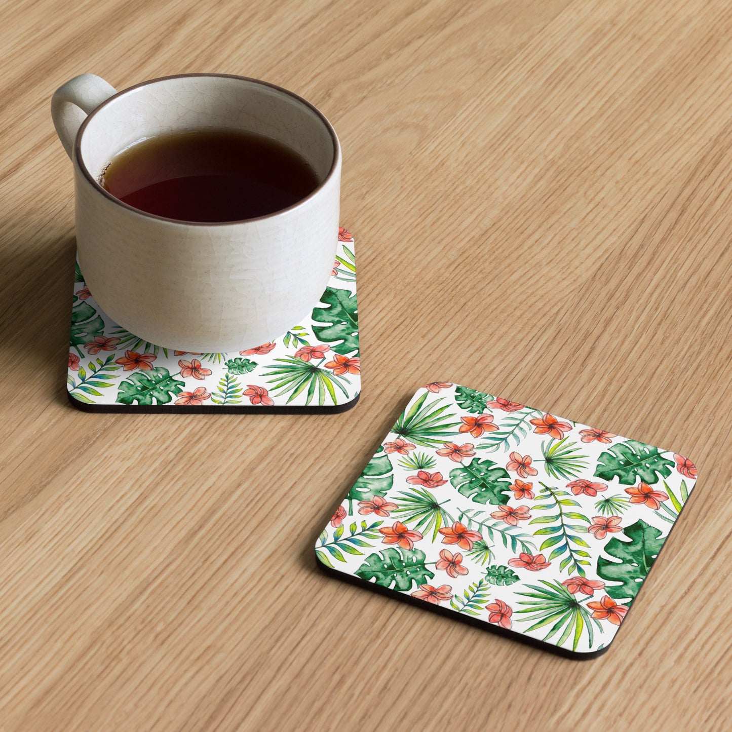 Tropical Flowers and Palms Coaster