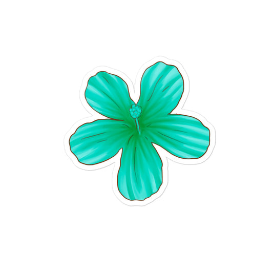 Green Hibiscus Sticker