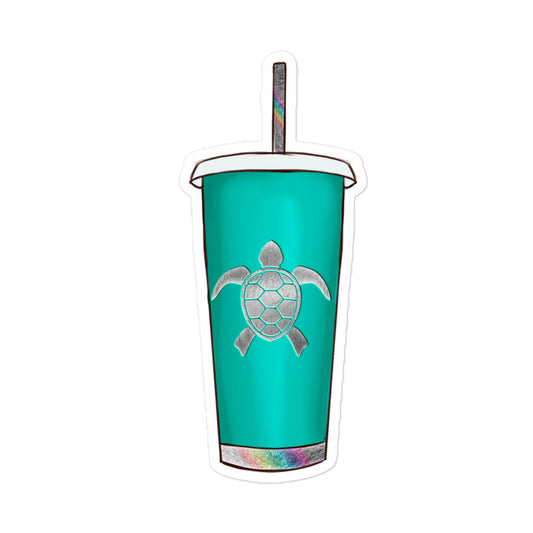 Green Tumbler Turtle Sticker