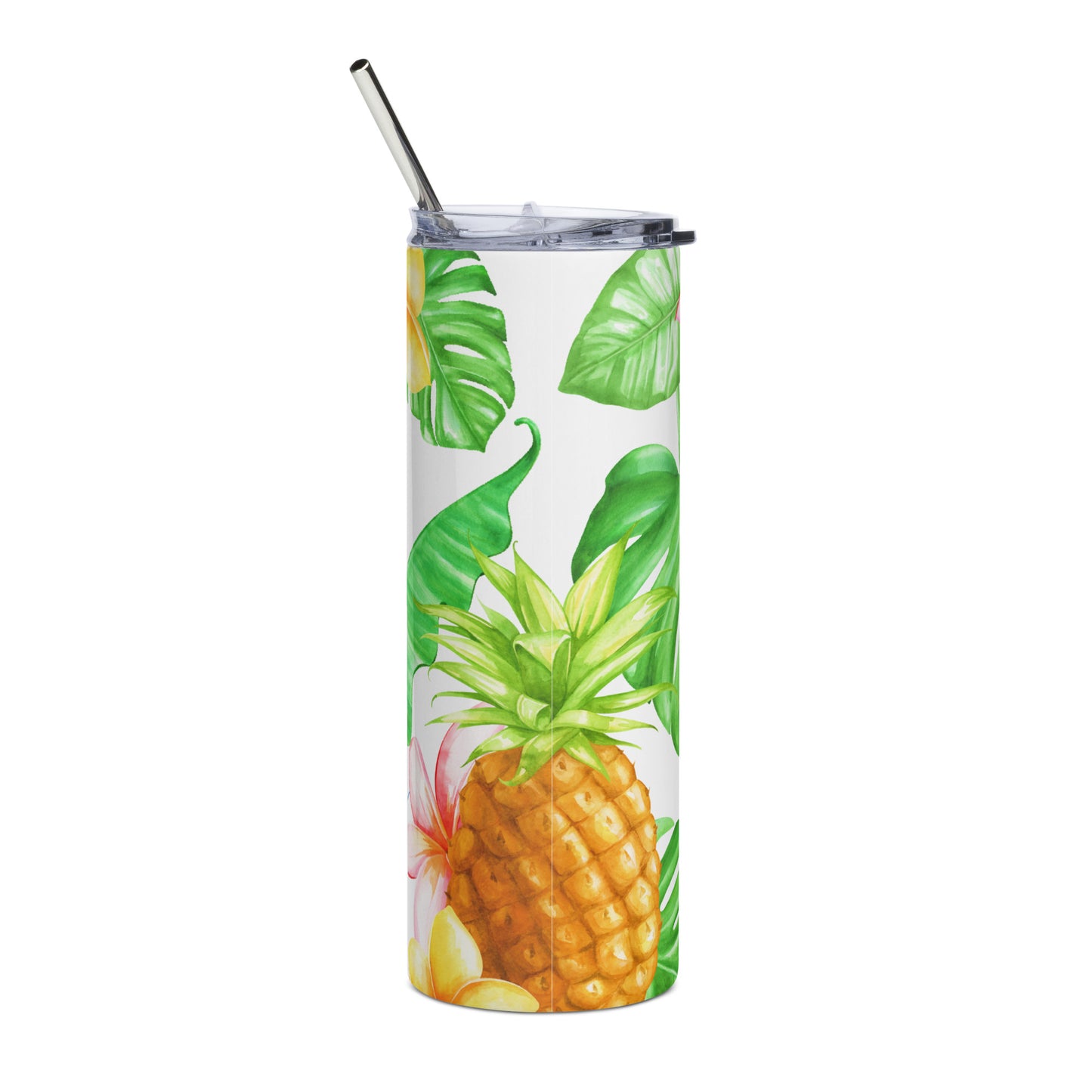 Palm Leaves and Pineapple Stainless Steel Tumbler