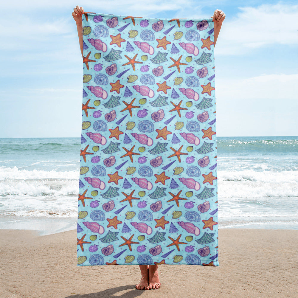 Cute Seashell Beach Towel