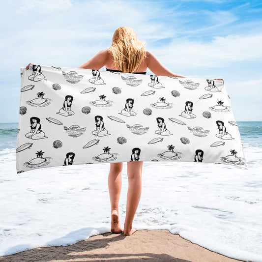 Surfer Babe Beach Towel