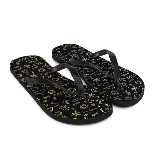 Black & Gold Adventure Flip-Flops