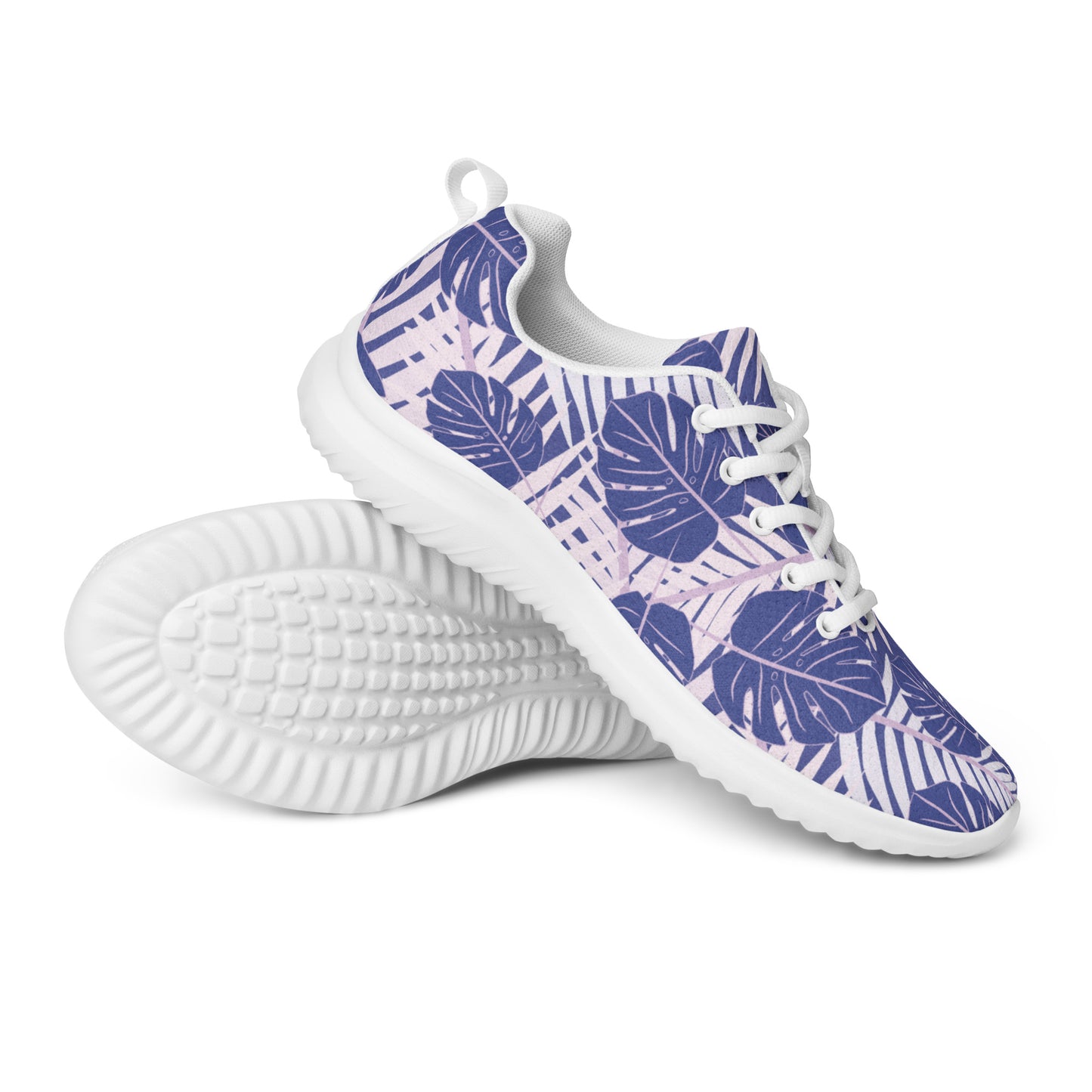 Purple Monstera and Palm Leaves Women's Athletic Shoes