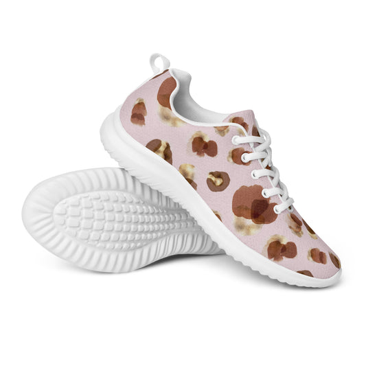 Pink Leopard Print Women's Athletic Shoes